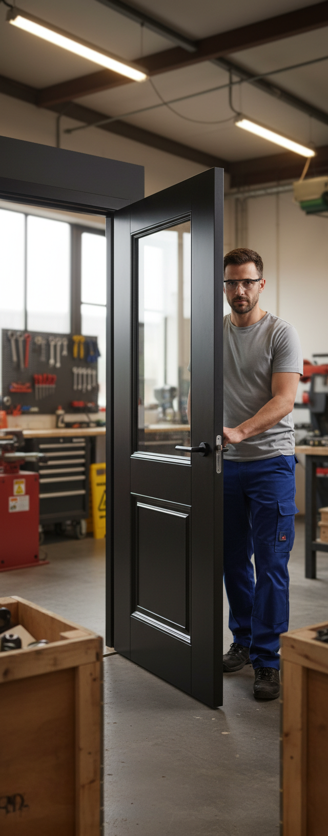 Premium Clear Glazed Internal Door with Decorative Bolection Mouldings and Engineered Construction for Enhanced Stability