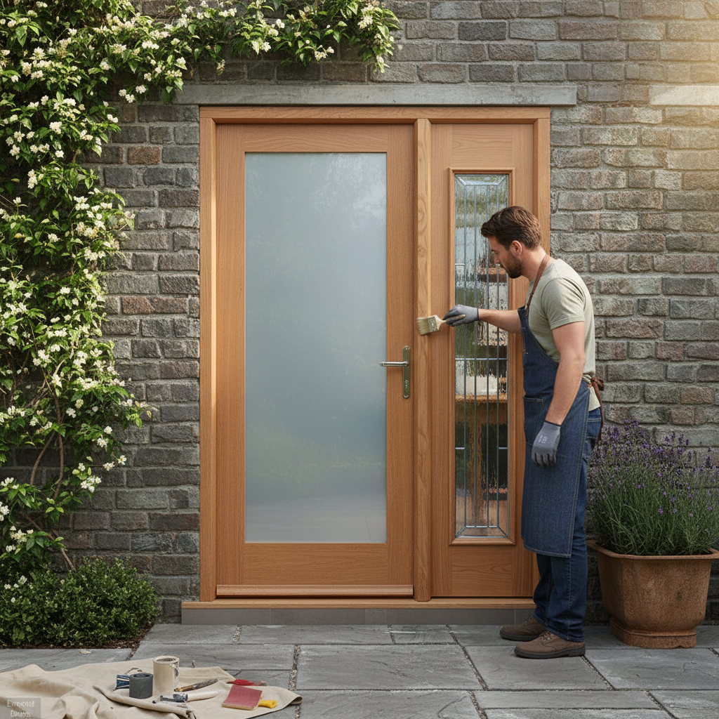 Premium Triple Glazed External Sidelight with Hand-Made Leaded Lights, Unstained Finish for Custom On-Site Finishing