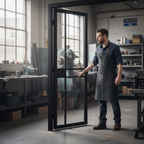 Premium Custom Made Industrial Style Door with Unique Beading Profile for Contemporary Urban Aesthetics