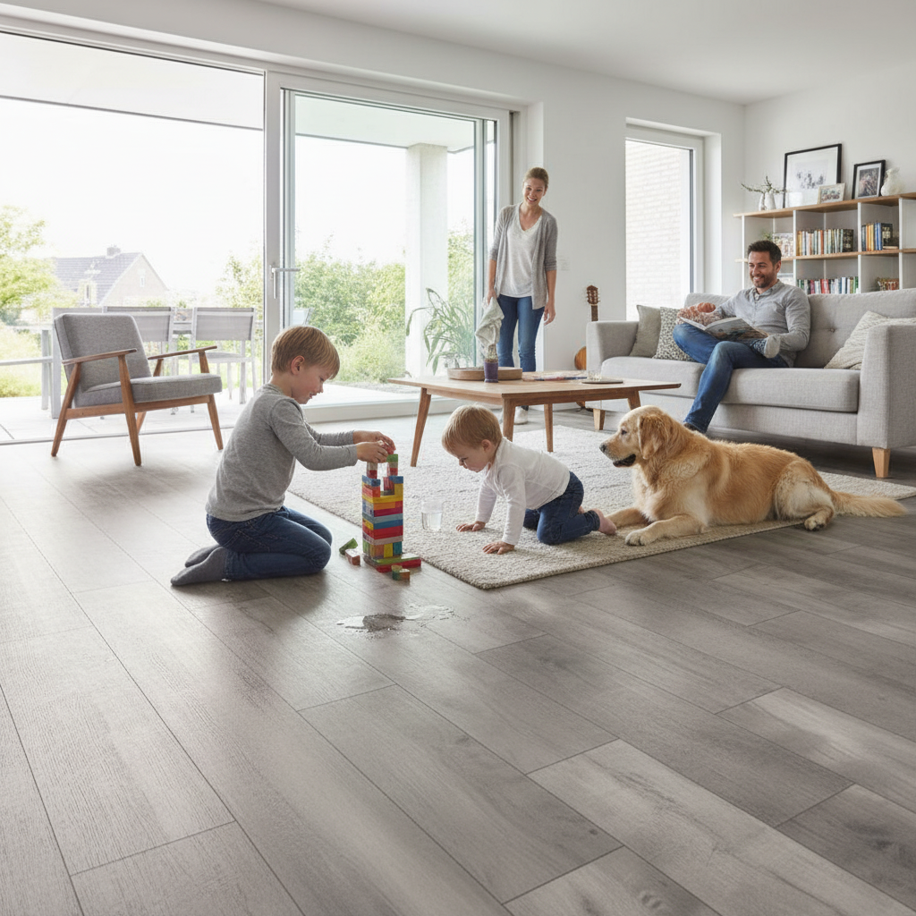 Premium 10mm Handscraped Moisture Resistant Laminate Flooring - Authentic Style and Durable Design for High Humidity Areas