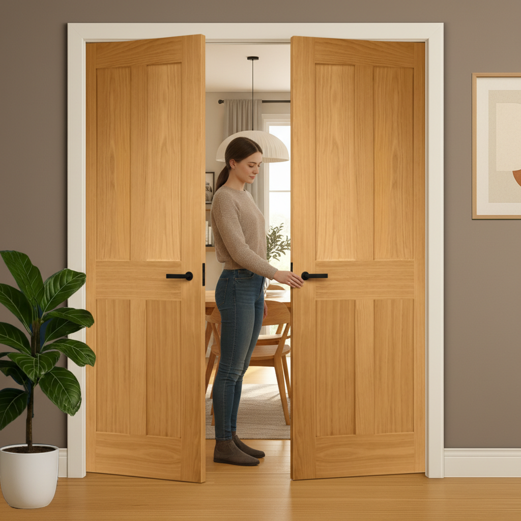 Premium Fully Finished Double Pocket Door Set with Galvanised Steel Frame and Customisable Jamb Sizes for Enhanced Stability