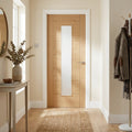 Internal Oak Door with Fully Finished 1 Light Obscure Glass, Made-to-Measure