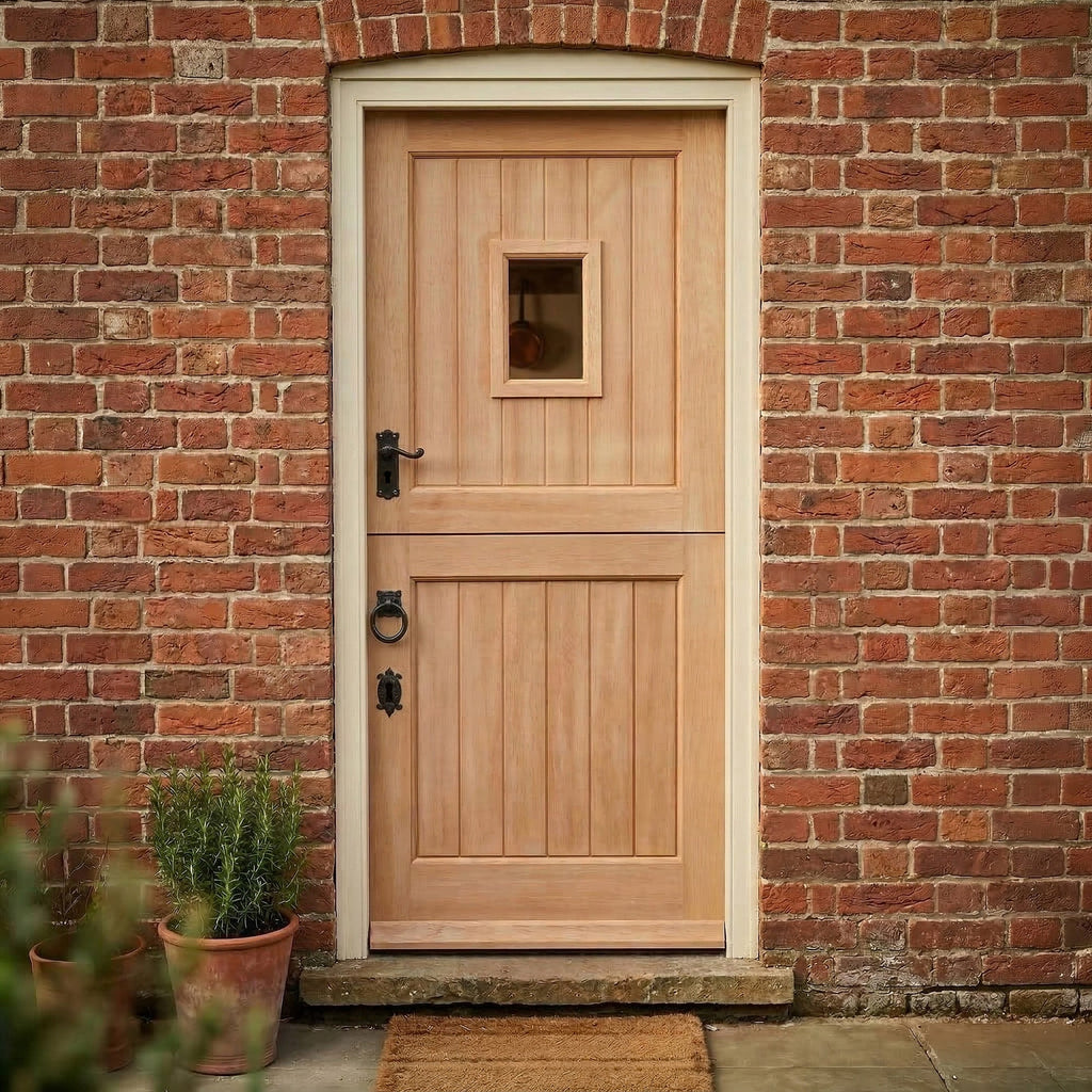 Hardwood External Door Unfinished with 14mm Double Clear Glass
