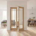 Premium Oak Room Divider with Matching Frame - External Dimensions 80" x 49" for Enhanced Privacy and Aesthetic Appeal
