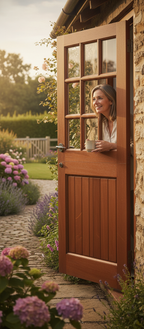 Premium 9 Light Unglazed Hardwood Door - Double Glazed Unit Compatible with 16mm Opening