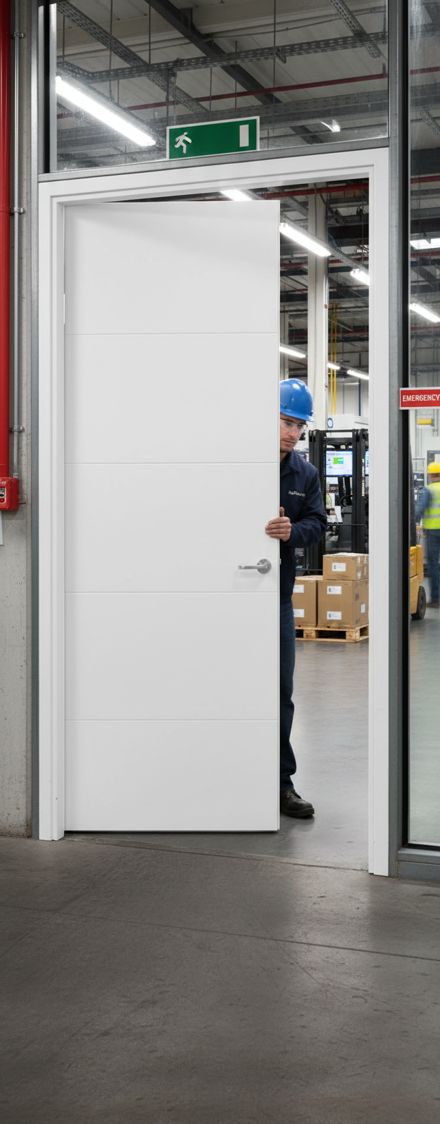 Premium Contemporary Internal Fire Door with V Grooves and Solid Core Construction for Modern Interiors