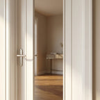Made-to-Measure White Internal Door with Primed Finish and Clear Glass Light - detail view