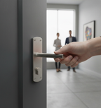 Professional Bright Polish Door Lever on Backplate for Bathroom Lock and Latch Version