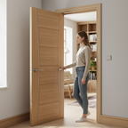 Premium Fully Finished Internal Oak Door with Contrasting Veneers and Solid Core Construction