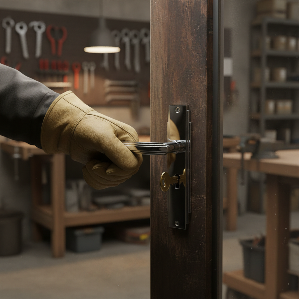 Premium Polished Chrome Keyhole Handle with Stepped Lines and Angular Design - Sold in Pairs with 10 Year Guarantee