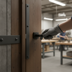 Premium Internal Lever Handle on Square Rose Latch Pack - Matt Black Finish for Modern Doors - Image 2