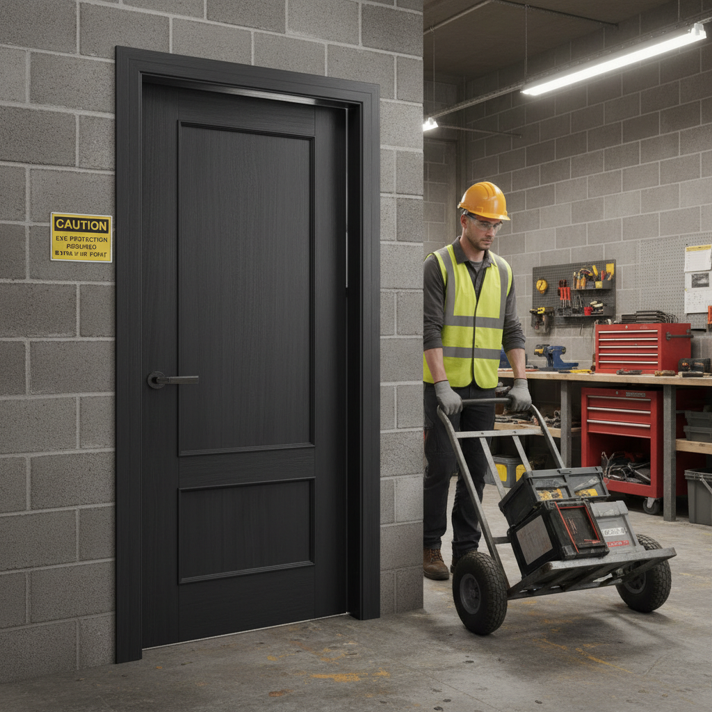 Premium Internal Fire Door - 2 Panel Design with Natural Wood Grain Finish and 30 Minutes Fire Rating