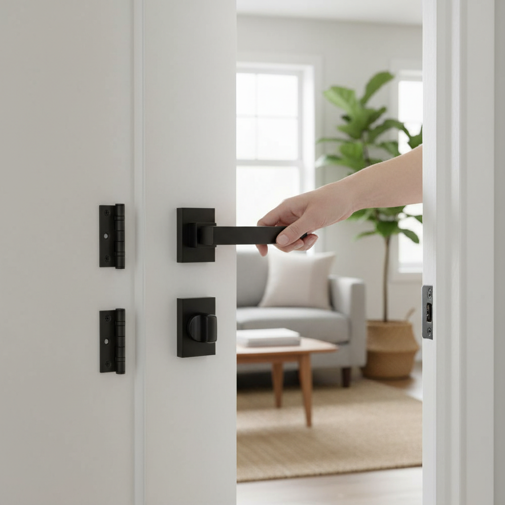 Premium Matt Black Interior Door Handle Pack with Hinges and Latch Options for Industrial Style