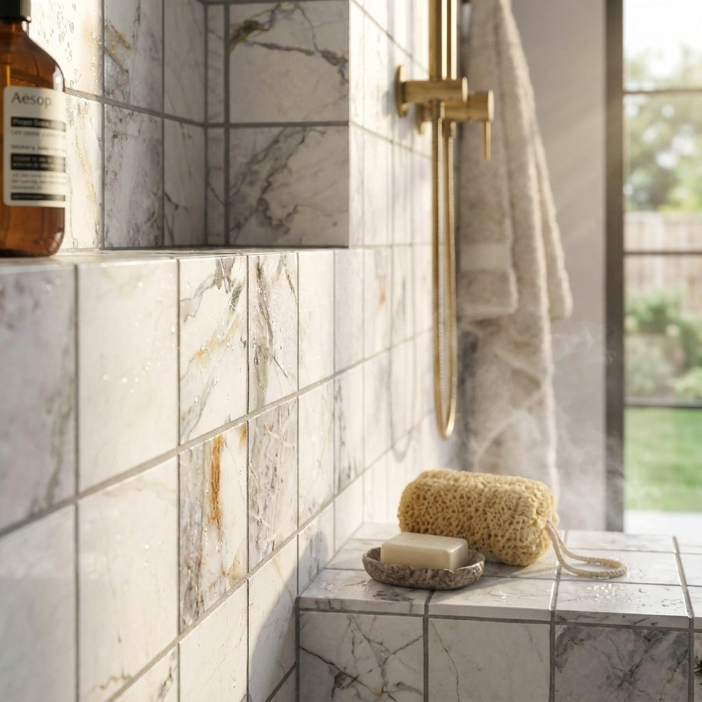 Porcelain Wall and Floor Tile 300x300mm 8.9mm Thick - Celeste Matt Finish - detail view