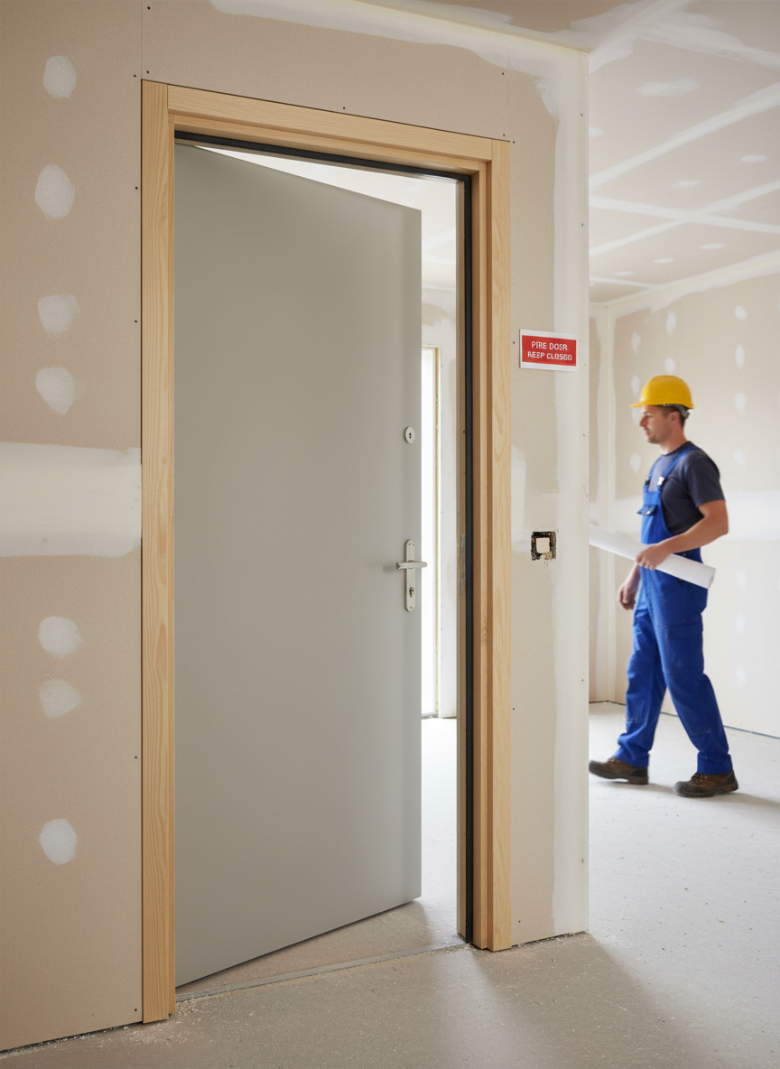 Premium Solid Softwood Fire Door Frame for Single Doors - FD30 Standard, Customizable Finish, Pre-Grooved for Fire Strips