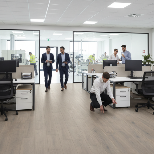 Premium 10mm Handscraped Moisture Resistant Laminate Flooring in Ethereal Oak Finish for Durable Home and Business Use