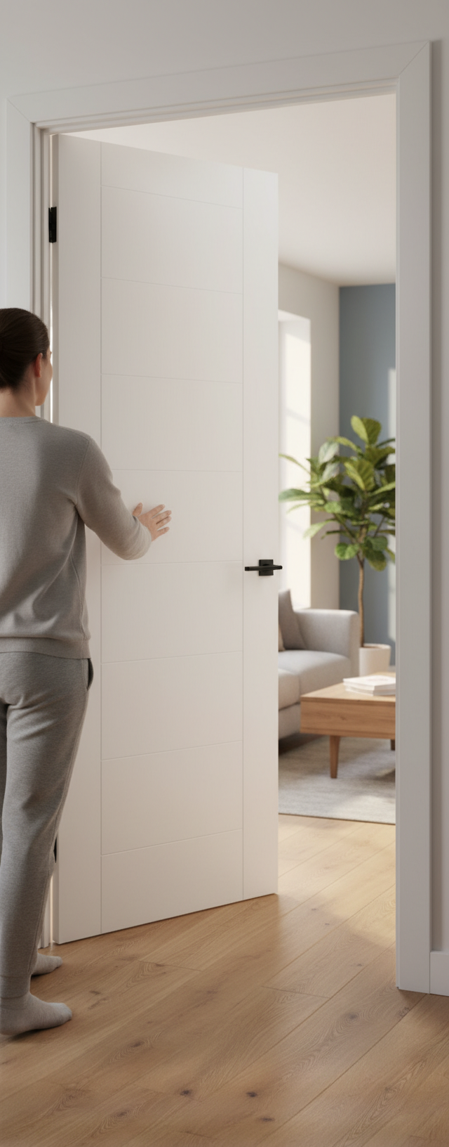 Premium White Primed Internal Door with V Groove Design for Stylish Home Upgrade