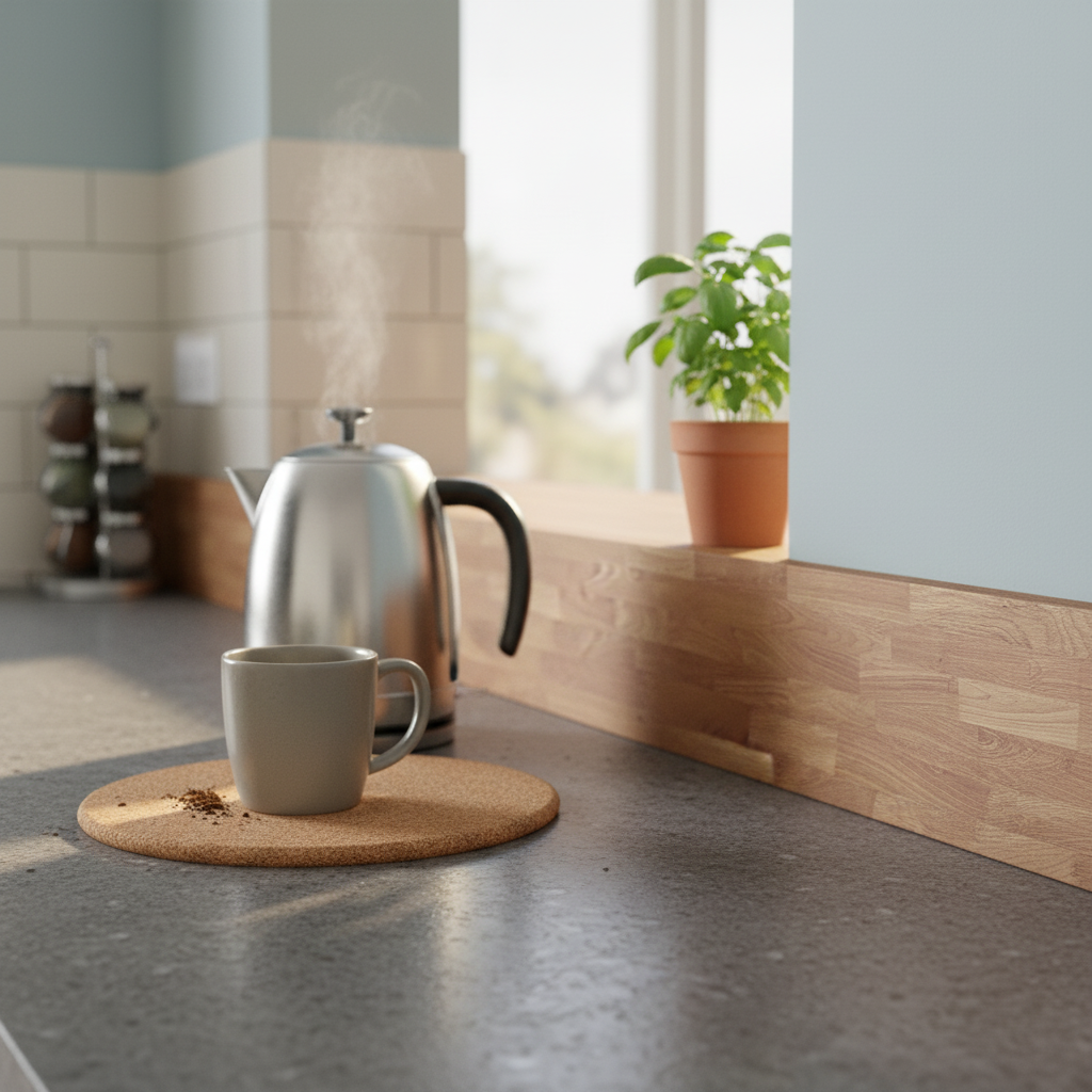 Premium Square Edge Oak Upstand 3000mm - Durable Laminate with Elegant Oak Effect for Modern Kitchens
