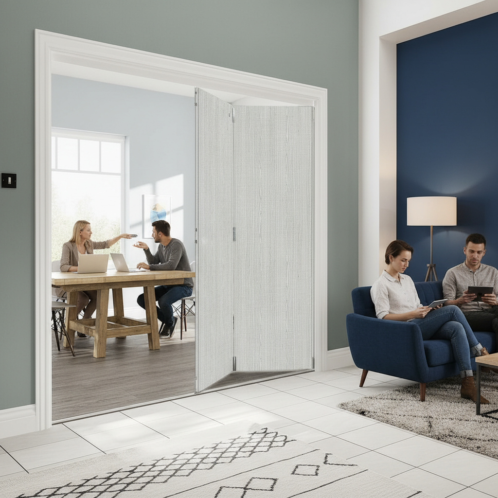 Premium Light Grey Room Divider with Top Hung System for Flexible Space Management and Various Configurations