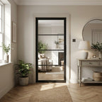 Internal Made-to-Measure Black Door Fully Finished 4 Light Clear Glass Design