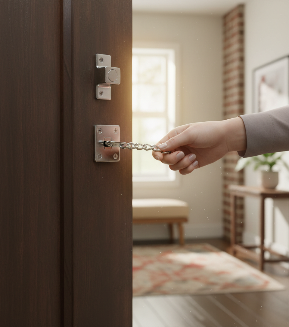 Premium Heavy Duty Door Chain with 180 Newtons Strength and Complete Fixings - High-Quality Professional Grade for Industrial and Commercial Applic...