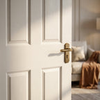 Textured 4 Panel Arch Top White Internal Primed Door - Standard Core - detail view