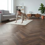 Premium 10mm Laminate Flooring with Water-Resistant Surface and Natural Wood Imitation - Ideal for Kitchens and Bathrooms