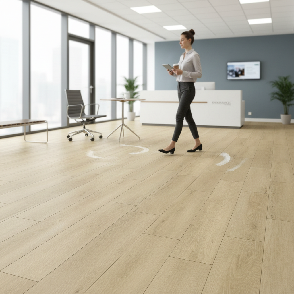 Premium 5mm Embossed UV Coated Rigid Core Vinyl Flooring with Oak Effect - Durable, Waterproof and Antimicrobial for Residential and Commercial Use