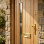 External Oak Door Unfinished with 1 Light Obscure Glazing and Double Offset - detail view