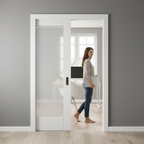 Premium White Primed Internal Pocket Door Set with Obscure Glass Panel for Modern Interiors