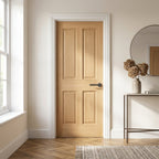Internal Oak FD30 Fire Door Unfinished Traditional 4 Panel Victorian Design