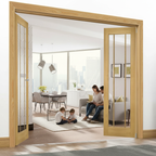 Premium Clear Glazed Room Divider with Bi-Folding Doors and Top Hung System for Flexible Space Management