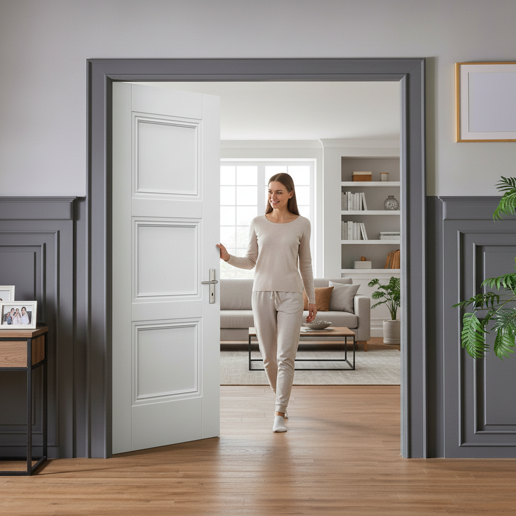 Internal White Primed Elegance Pair Door Set - Sleek Minimalist Design with 35mm Thickness for Modern Interiors - Image 2