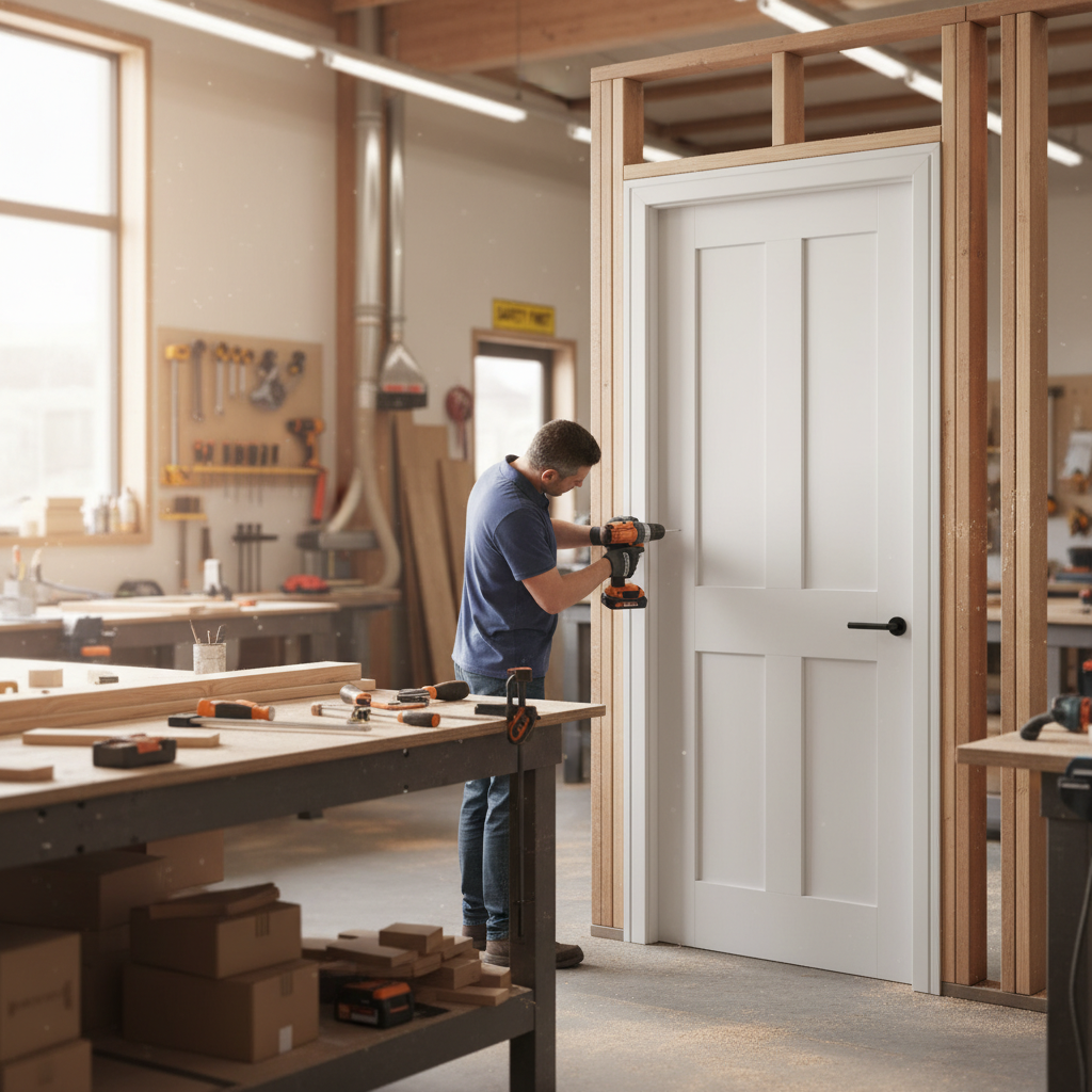 Premium Internal White Primed 4 Panel Door - Engineered Construction, Fire Rated Options, Various Sizes Available