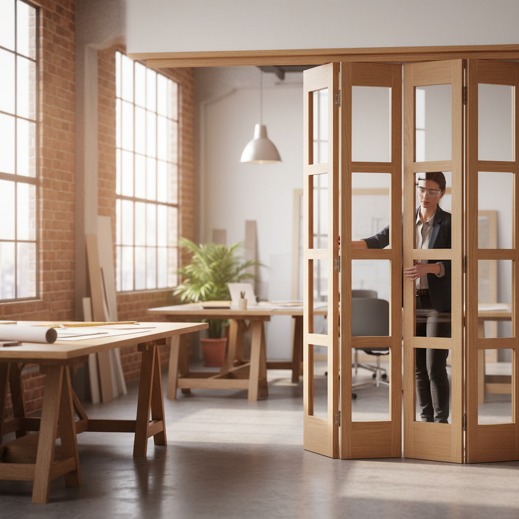 Premium 6 Leaf Bi-Folding Door Set with Slim Line Design and High-Quality Hardware for Space Saving