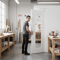 Premium Internal White Primed Door with Clear Glass Pane and Semi-Solid Core - Ideal for Modern Interiors