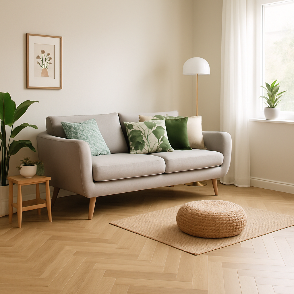 Herringbone Rigid Core LVT Flooring - 5mm Embossed Oak Purecoat Finish