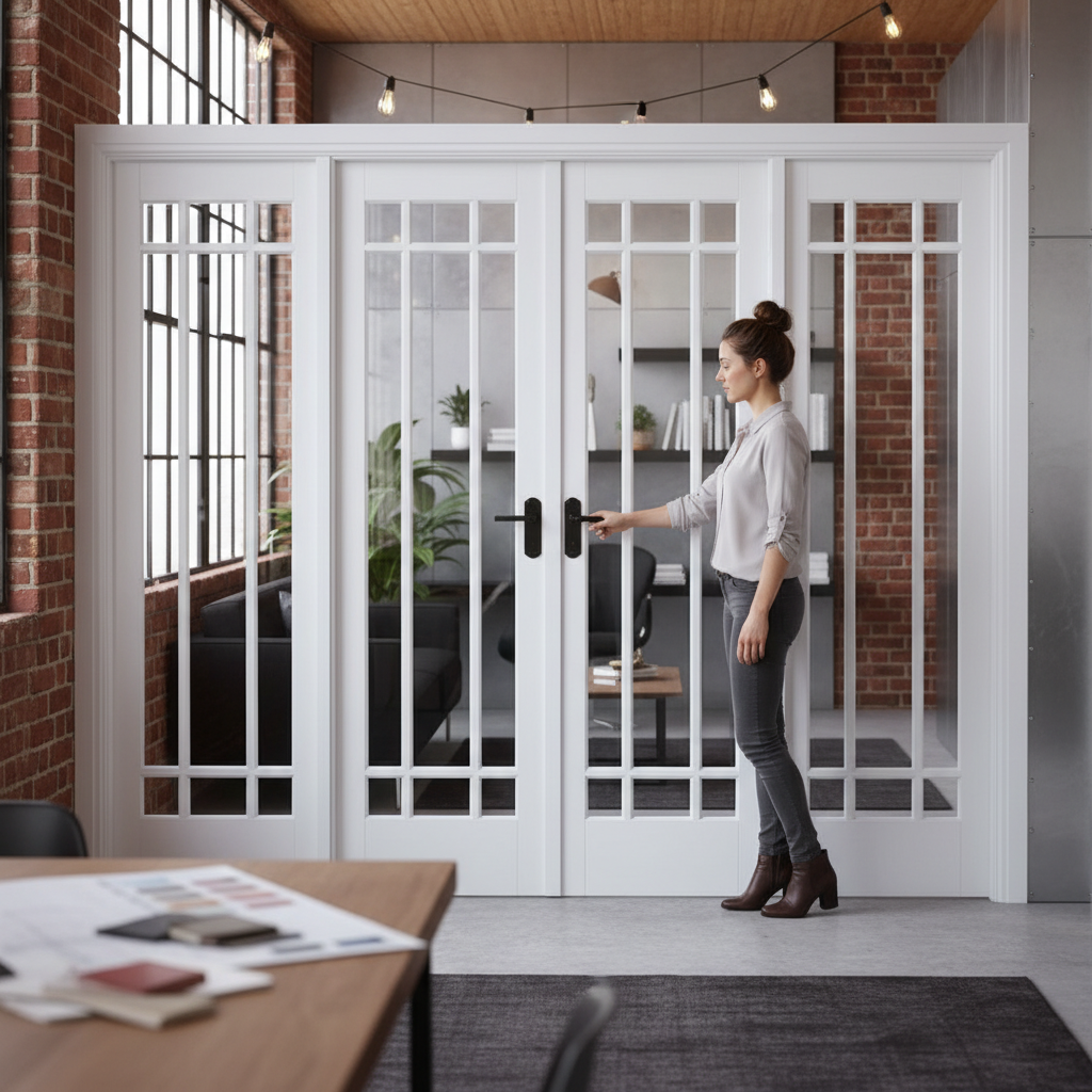 Premium High-Performance White Room Divider Set with 80" x 98" Dimensions and Moisture Protection Instructions