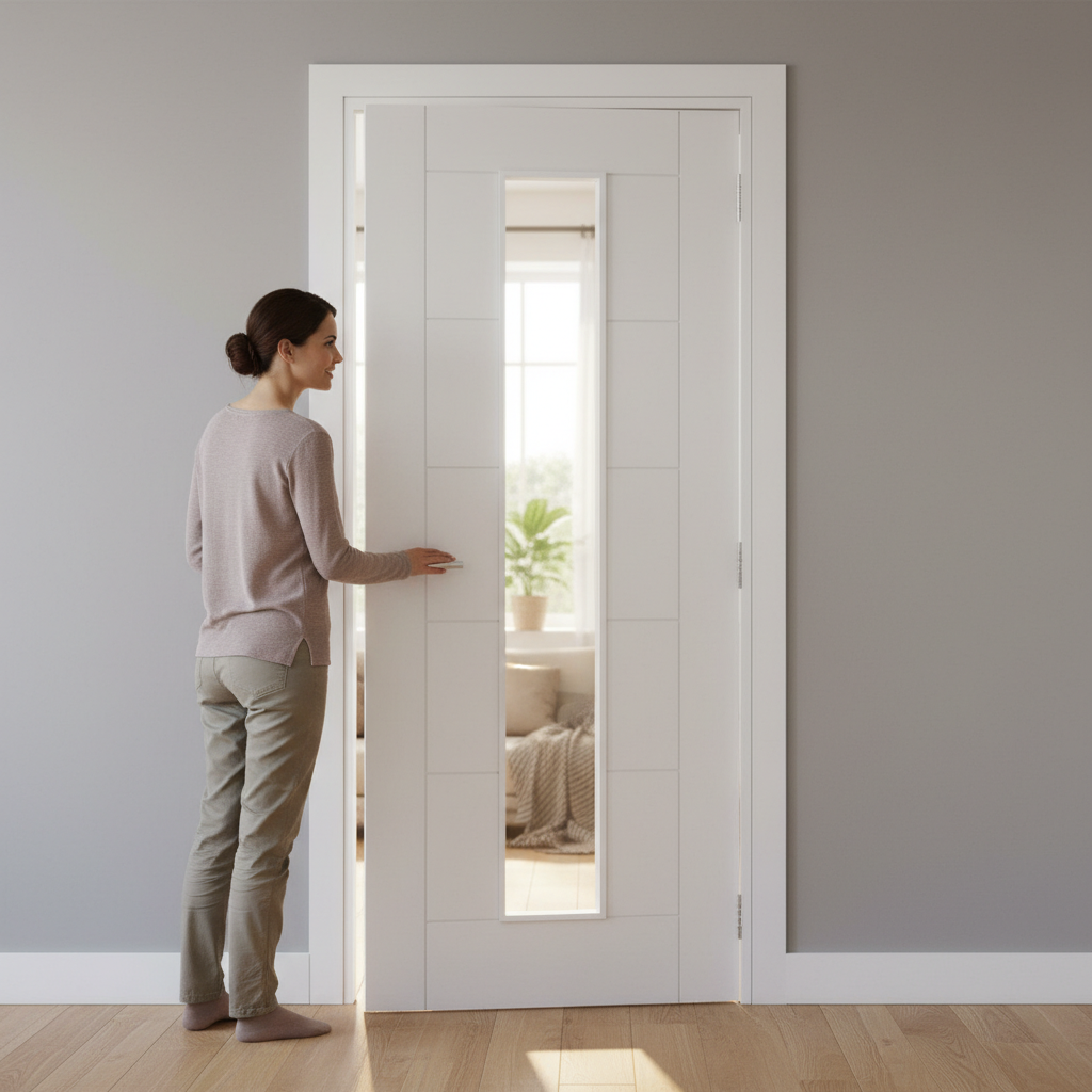 Premium White Unglazed Internal Door - Modern Design with Glazing Options and Fire Door Certification