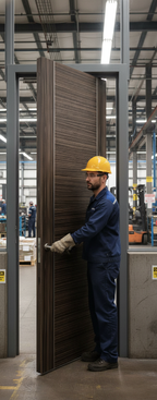 Premium Modern Fire Door with Aluminium Strips for Stylish Home Design - High-Quality Professional Grade for Industrial and Commercial Applications