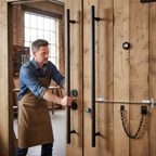 Premium Circular Autolock External Pull Handle Set - 1500mm, Matt Black Finish for Enhanced Security and Style