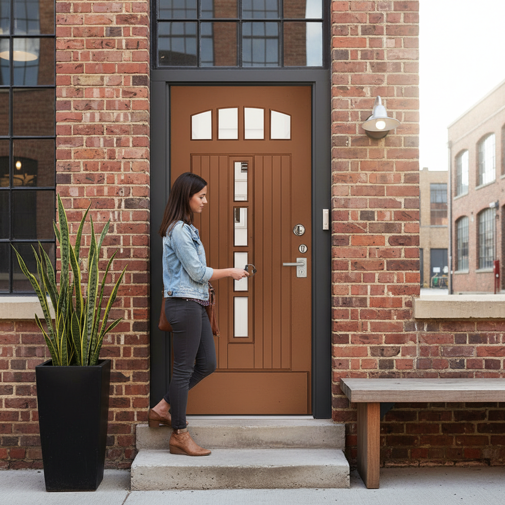 Premium Custom Made External Door with Solid Merbau Hardwood, 44mm Thickness and Choice of RAL Colours