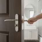 Polished Chrome Bathroom Handle Set with Modern Design for Internal Use - High-Quality Professional Grade for Industrial...