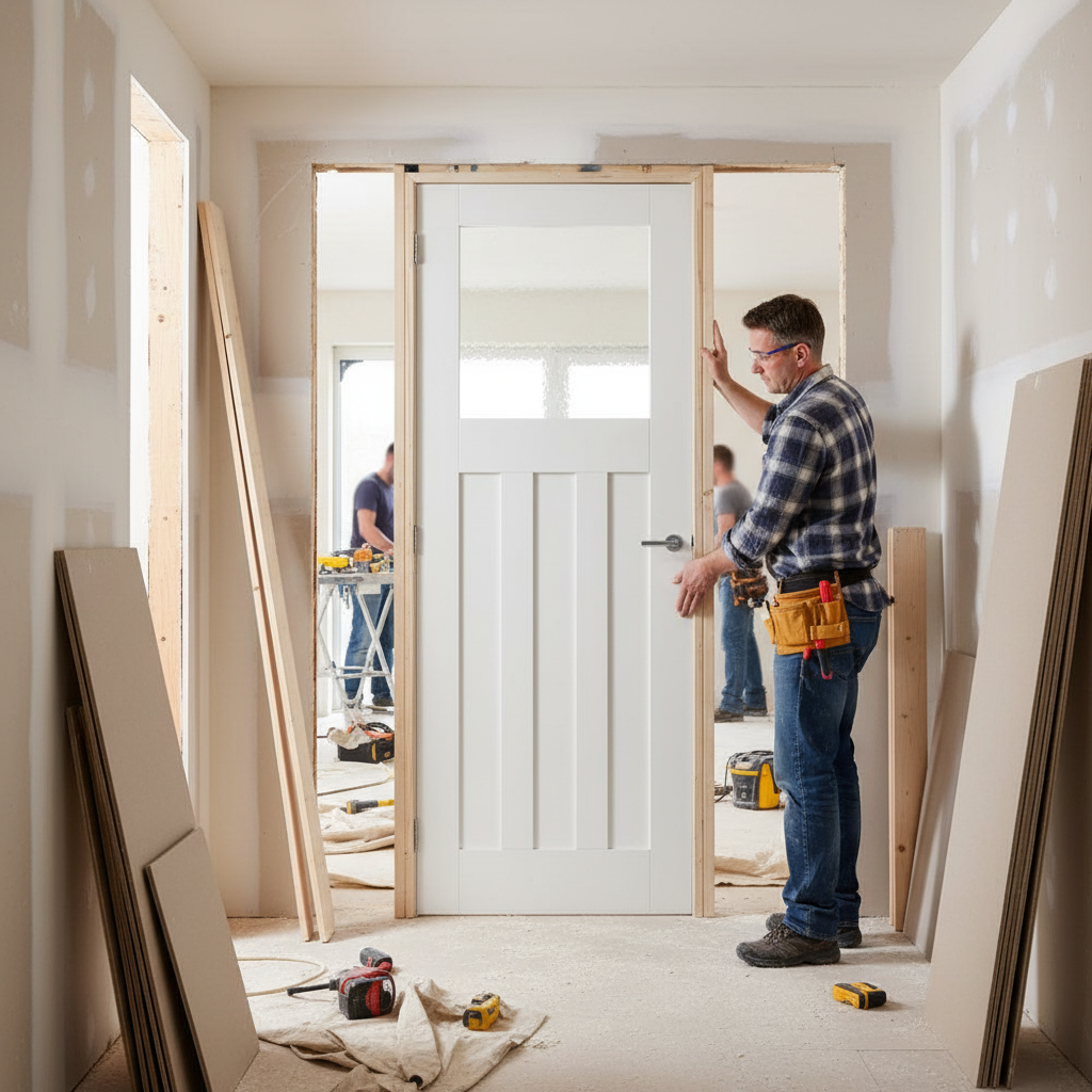 Premium Internal White 1930's DX Door with Obscure Glass Panel and Engineered Core for Modern Interiors