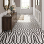 Retro Black and White 8mm Water-Resistant Laminate Flooring 1179x394mm