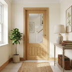 Internal Oak Door Made-to-Measure with Fully Finished 1 Panel 1 Light Obscure Glass