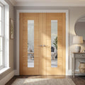 Internal Oak French Door Fully Finished with 1 Light Glazing