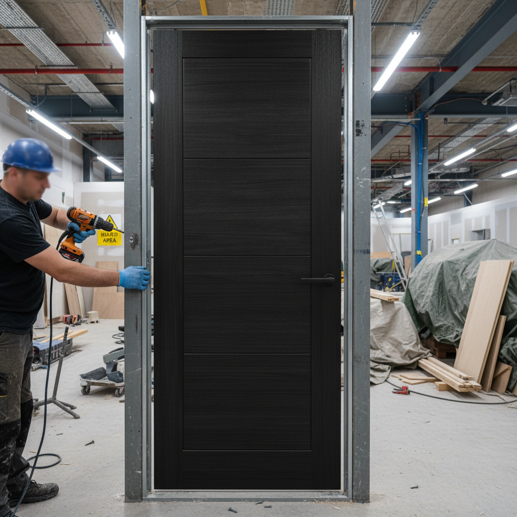 Premium Fully Finished Laminate Ladder FD30 Fire Door - 30 Minute Fire Resistance, Solid Engineered Core for Durability
