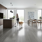 Premium 12mm High Gloss Laminate Flooring with Cork Underlay - Elegant Oak Effect for Residential and Commercial Use