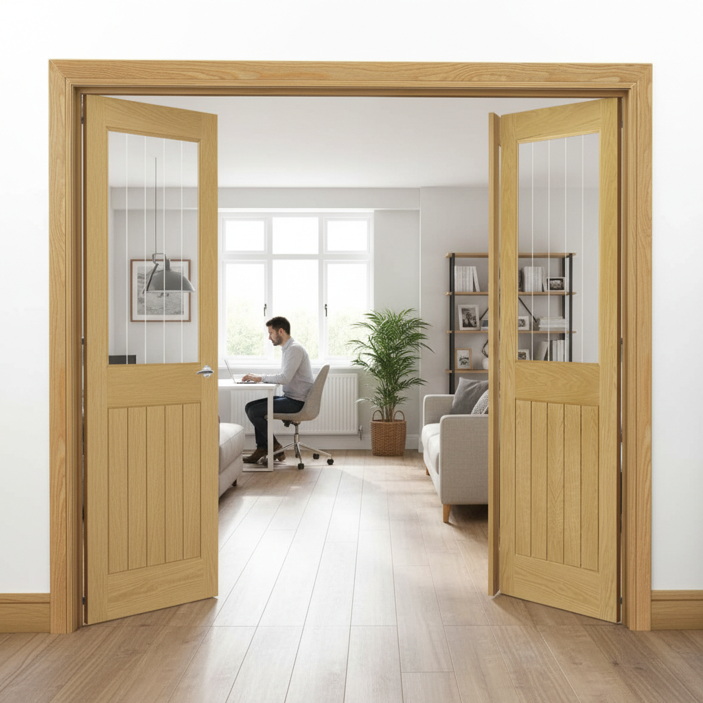 Premium Clear Glazed Bi-Folding Room Divider - Top Hung System with Multiple Configurations and Seamless Floor Finish